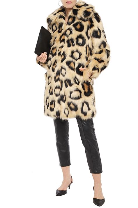 michael kors faux fur coat leopard|Michael Kors sequin jacket.